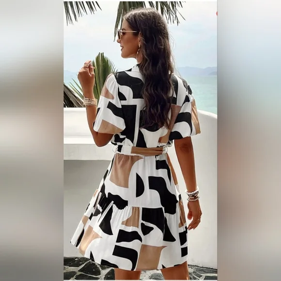 Colorblock short summer dress 👗 - Picture 3 of 6